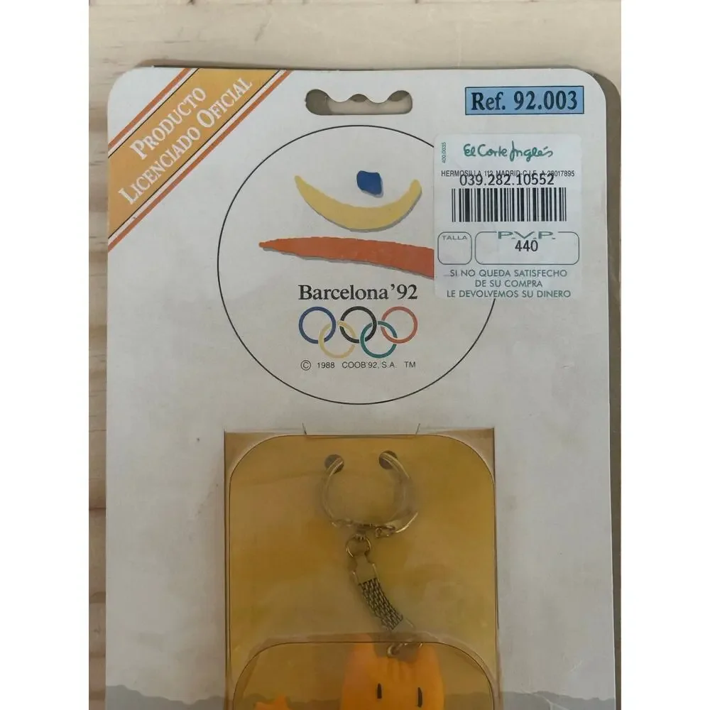 Barcelona Olympics 1992 Official Cobi Mascot Keychain New/Sealed Vintage